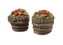 Half barrel planters with nasturtium flowers - pack of two