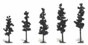2.5 - 4" Conifer Green Pine - Realistic Tree Kit - Pack Of 42