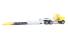 Yellow truck with low loader trailer