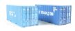 Container for Spine Wagon - Twin pack of 20' containers 1 x Hanjin dark blue 1 x Europe West-Indies Line light blue