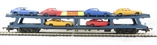 Freelance bogie car transporter in blue with six cars - Railroad Range