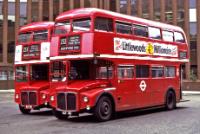 Two Routemasters on route 253 in September 1983. ©TedQuackenbush