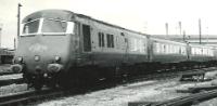 W60097 leading with W60647, W60737, W60747, W60744, W60736, W60646 & W60096 trailer vehicles at Old Oak Common depot in July 1967. ©Hugh Llewelyn