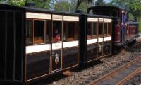 Bug Box coaches No. 2 & No. 5 at the Ffestiniog Railway in May 2007. ©Andrew Riley