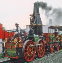 A replica of the original locomotive at the World Exposition on Transport & Communication, Vancouver, Canada in 1986. ©Roger Puta