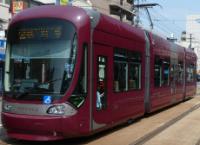 This vehicle is based on the Hiroshima Type 1000 tram. Set 1002 in Hiroshima in March 2013. ©Hisagi
