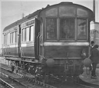 Railmotor at Woburn Sands station. Unknown date. ©Public Domain