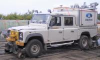 Aquarius Rail Defender 130 double cab vehicle at Boughton, England in June 2009. ©Ben Coulson