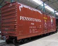 Pennsylvania Railroad box car at the The Railroad Museum of Pennsylvania. ©James St John