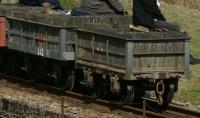 Slate wagons on the Ffestiniog Railway in May 2013. ©Peter Trimming